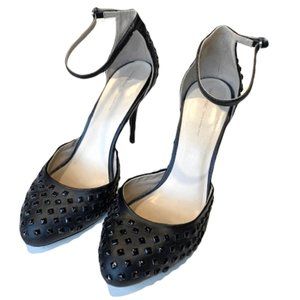 Black Studded Strap Heels